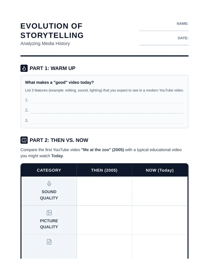 Comparison Worksheet