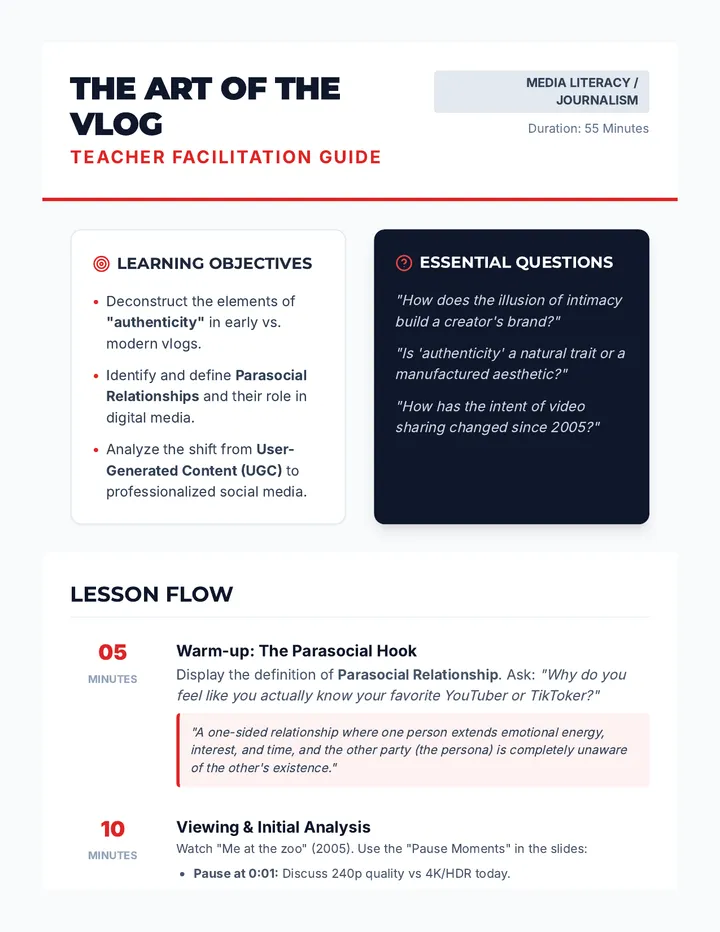 Vlog Mastery Teacher Guide