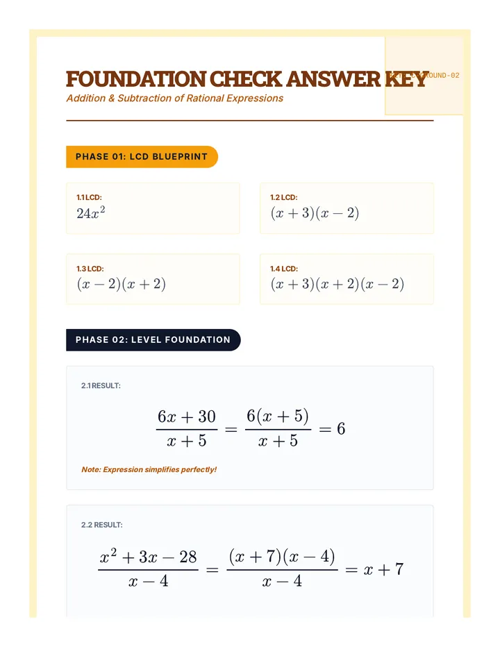 Foundation Check Answer Key