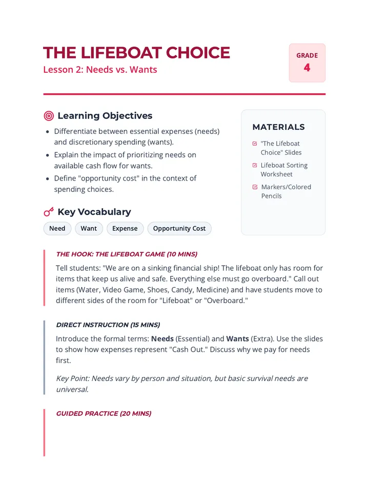 The Lifeboat Choice Teacher Guide