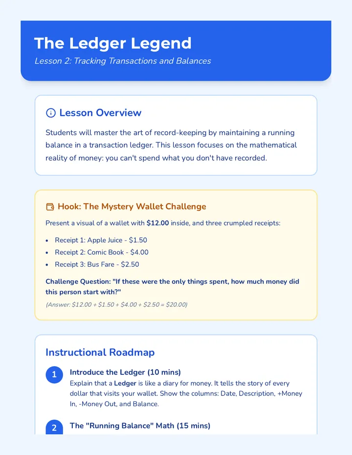 Ledger Legend Teacher Guide