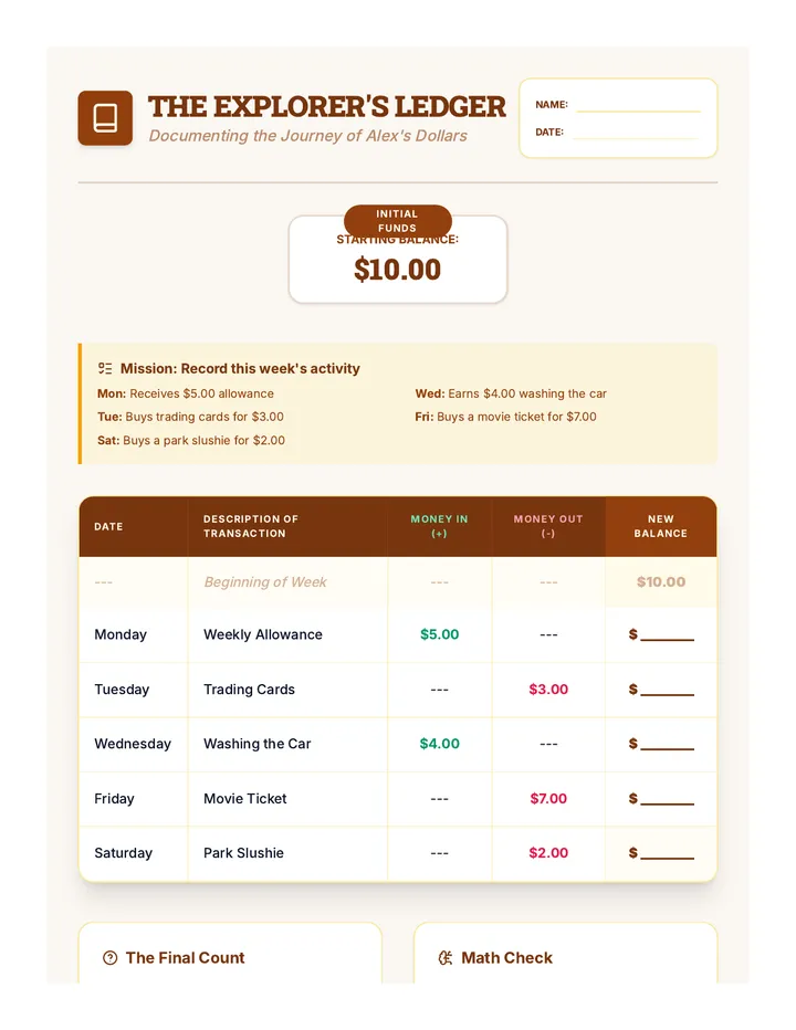 Transaction Log Worksheet