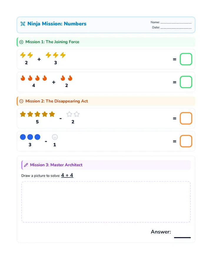 Ninja Mission Worksheet